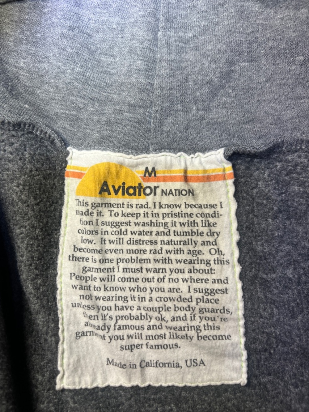Aviator Nation Rainbow 5 Stripe Zip Hoodie - Picture 2 of 8